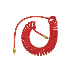 Topring 17.720 3/8X25FT Flexcoil Self-Storing Red Polyurethane Air Hose With 3/8 Male Pipe Ends