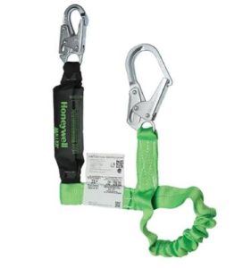 Miller M1FSFR-TS6C StretchStop Single Leg Shock Absorbing Lanyard 6 Feet Locking Rebar & Locking Snap Hooks