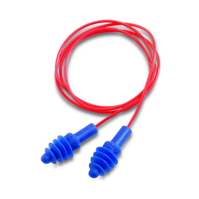 Howard Leight DPAS-30R AirSoft Blue Multiple Use Earplugs With Red Nylon Cord NRR27