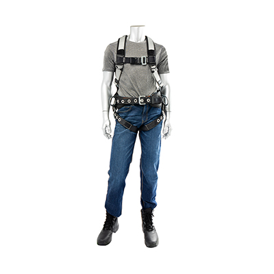 PIP FPMB5G3D0D Large To 2X-Large Construction Harness With 3 D-Rings & Lumbar Pad