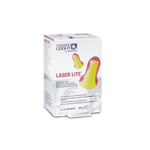 Howard Leight LL-1 Laser Lite High Visibility Foam Earplugs 32 Decibel Poly Bag 200 Pr Box