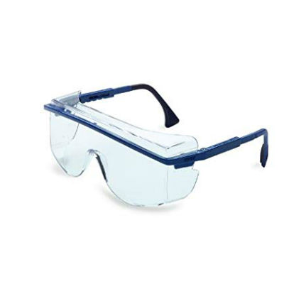 Uvex S2510C Astrospec OTG 3001 Clear UV Extreme Anti-Fog Lens Protective Eyewear W/ Blue Frame