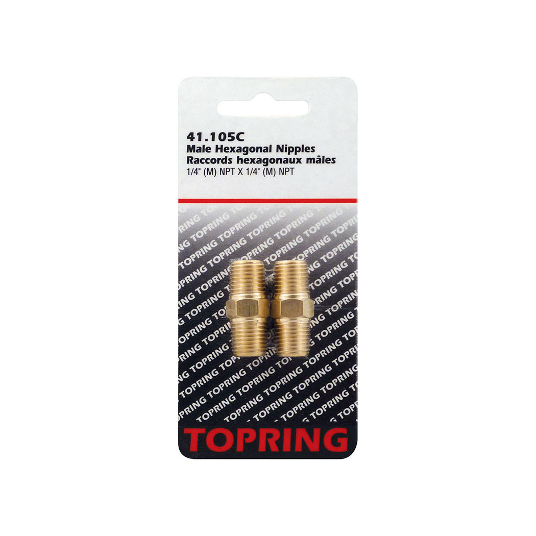 Topring 41.105C Brass Hexagonal Union 1/4 MPT