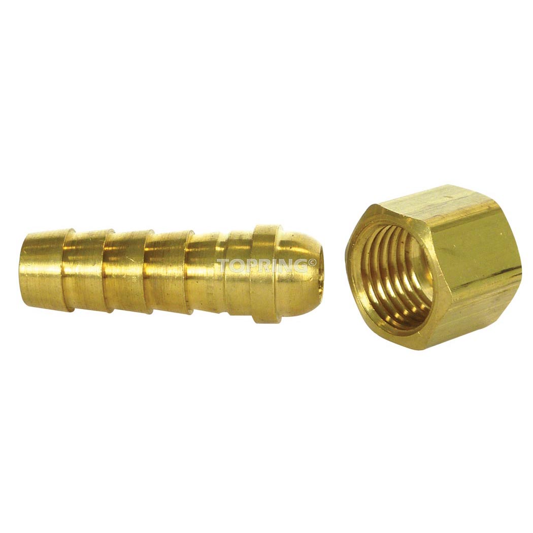 Topring 41.844 Brass Hose Barb Adapter 1/4 to 1/4 (F) NPS