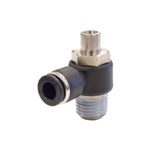 Topring 44.962 1/4 in. Push-to-Connect to 1/8 MPT Flow Control Valve Elbow Adapter MAXFIT