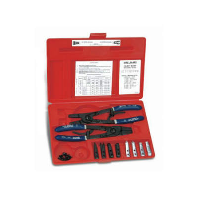 Williams PL-529 Heavy Duty Internal External Retaining Ring Pliers Set With Replaceable Tips
