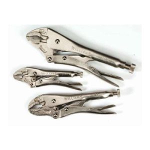Williams 23072 3 Piece Curved Jaw Locking Pliers Set With Wire Cutters