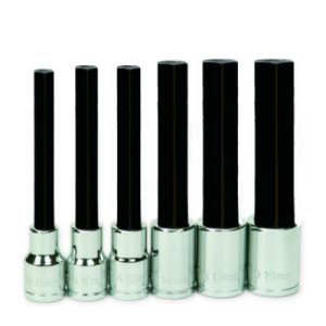 Williams 32953 1/2 Inch Drive 6 Piece Long Metric Hex Socket Set Chrome