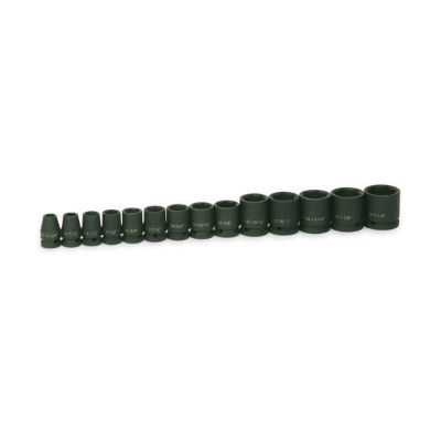 Williams 37904 1/2 Inch Drive 14 Piece 6 Point Shallow Power Impact SAE Socket Set Black