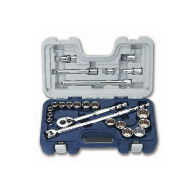 Williams 50609 1/2 Inch Drive 23 Piece 12 Point Shallow Socket Tool Set Chrome