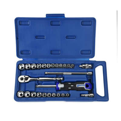 Williams 50661A 27 Piece 1/4 Drive 6 Point SAE & Metric Socket And Drive Tool Set Chrome
