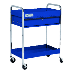 Williams 50723 2 Shelf Heavy Duty Service Cart With Locking Drawer Red 30X17X36-7/32
