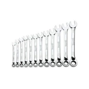 Williams MWS-12RC 12 Piece Metric Reversible Combination Ratcheting Wrench Set 12 Point Chrome 8mm To 19mm