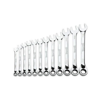 Williams MWS-12RC 12 Piece Metric Reversible Combination Ratcheting Wrench Set 12 Point Chrome 8mm To 19mm