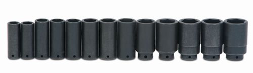 Williams WS-14-19RC 1/2 Inch Drive 19 Piece 6 Point Deep Power Impact SAE Socket Set Black