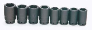Williams WS-16-8H 3/4 Inch Drive 8 Piece 6 Point Deep Power Impact SAE Socket Set Black
