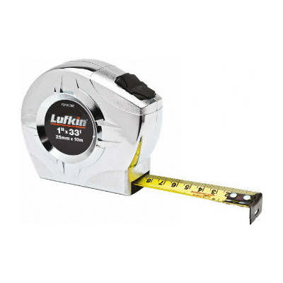 Crescent Lufkin P2410CMEN 1In 33Ft / 25mm 10m Measuring Tape Chrome Case P2000