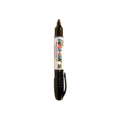 Markal 096529 Dura-Ink #55 Black Metal Barrel Permanent Marker Felt Medium Chisel Tip
